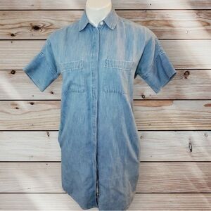 Madewell Women’s XS Light Blue Denim Button-Up Shirt Dress